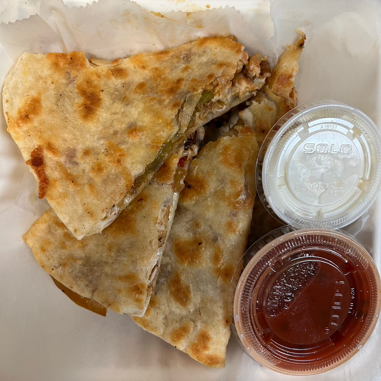 Chicken & Cheese Quesadilla.