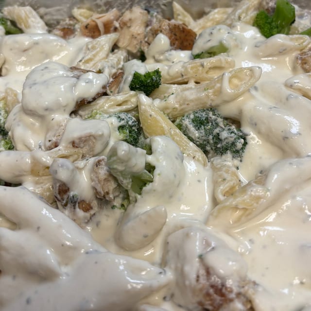 Chicken Broccoli Alfredo Pasta.