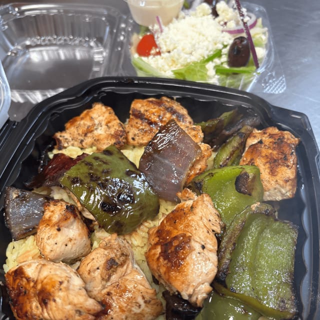 Chicken Kabob Plate.